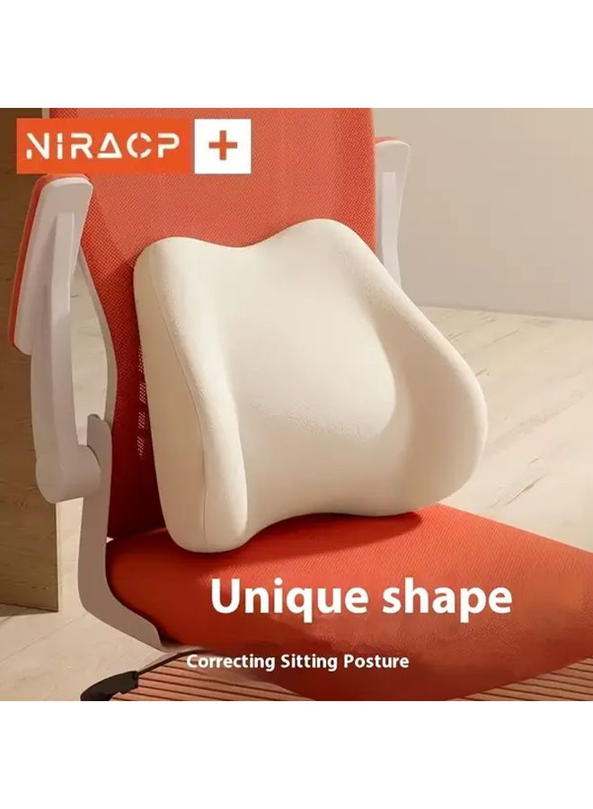 Gray Lumbar Support Cushion for Car Office Bed with Back Pain Relief - Image 5