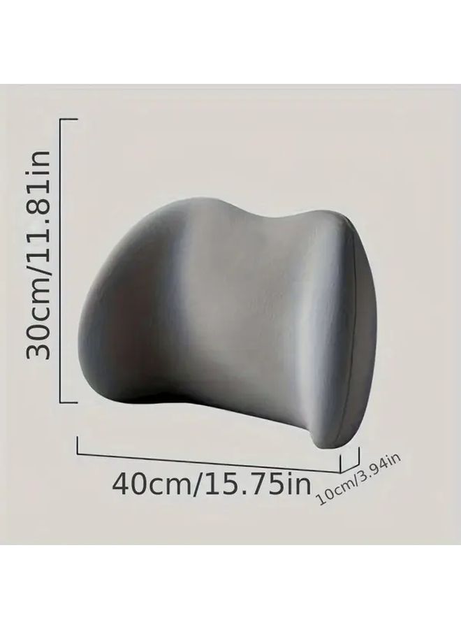 Gray Lumbar Support Cushion for Car Office Bed with Back Pain Relief - Image 4
