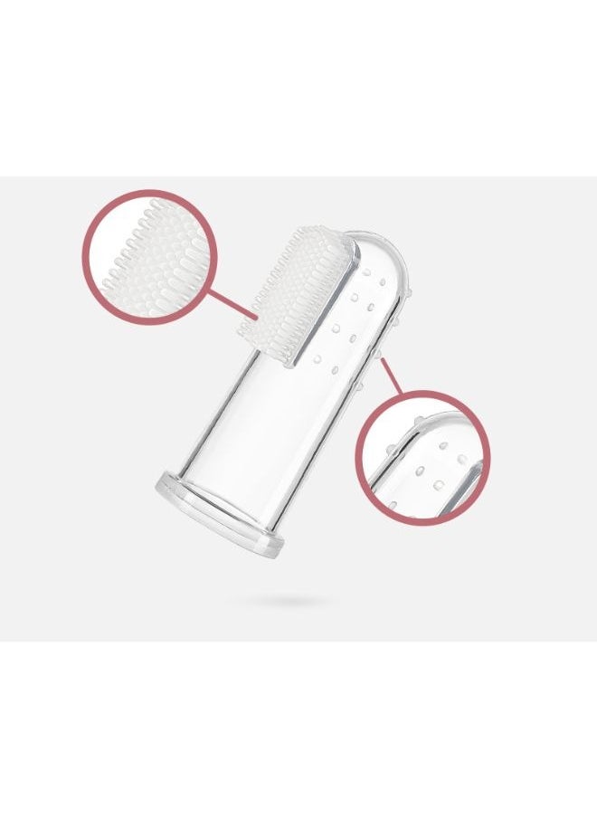 Be a better mom - 2Pcs Baby Silicone Toothbrush Set Soft Finger Baby Training Toothbrush Cleaner Kit For Newborn Baby 3 Months+ Teeth Silicone Toothbrush - Image 1