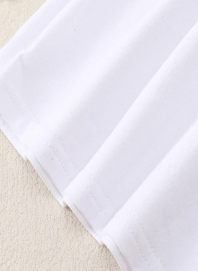 Magic Park 12M-14Y Baby Girl Blouse Toddler Short Long Ruffle T-Shirts Kids Girl Solid Color Tee Casual Tops for Girls (0032C_White, 4-5 Years) - Image 5