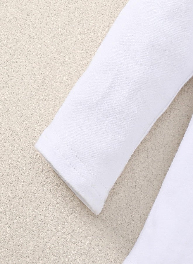 Magic Park 12M-14Y Baby Girl Blouse Toddler Short Long Ruffle T-Shirts Kids Girl Solid Color Tee Casual Tops for Girls (0032C_White, 4-5 Years) - Image 4