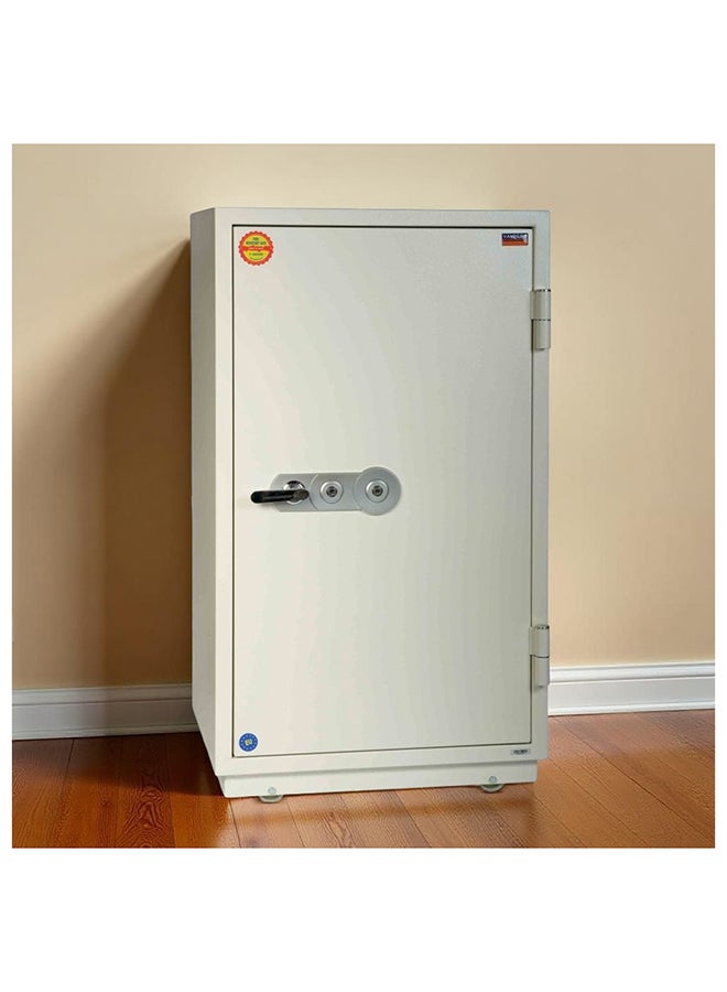 DANUBE HOME Valberg FRS 93 T-KL Safe - Steel Security Safe with Two Key Locks - Durable Hardware Tools for Home and Office Security - White - 1 Year Warranty - Made in Bulgaria