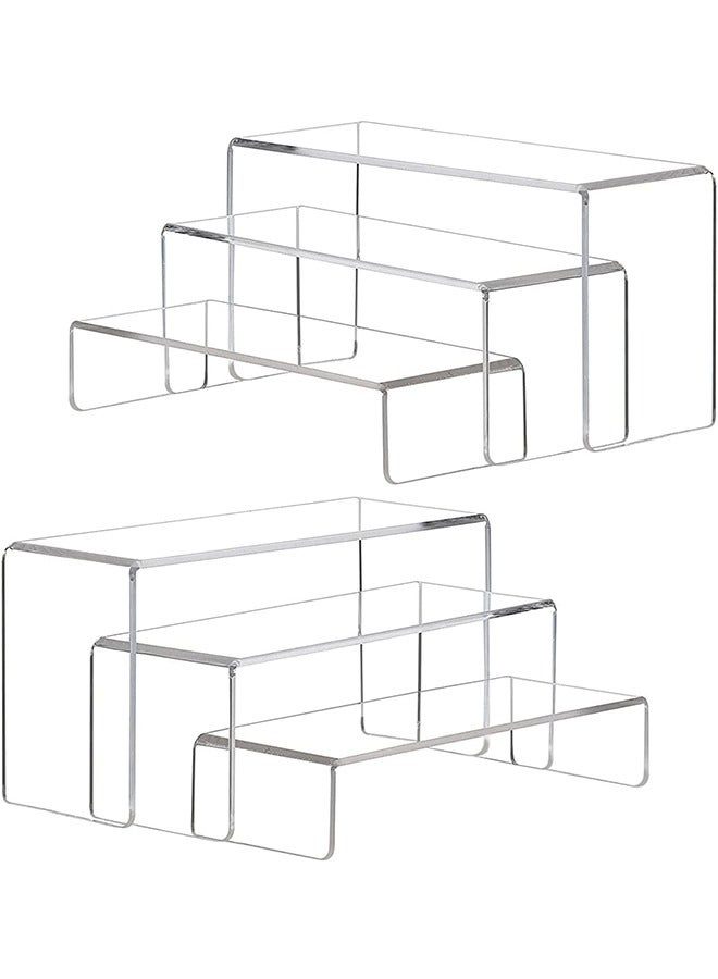 6 pcs Clear Acrylic Showcase Display Risers Dessert and Cupcake Stand Risers for party event shoe Riser Display Organizer Cosmetics Display Riser - Image 1