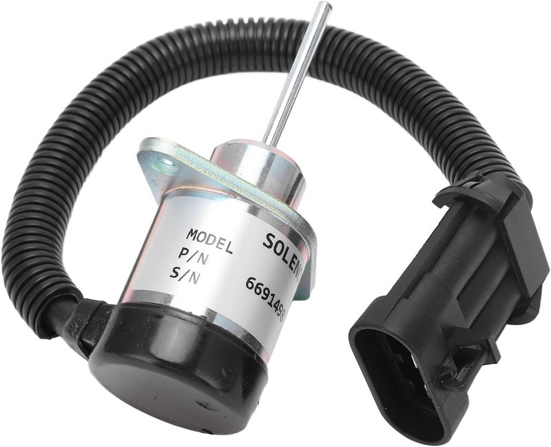 Engine Fuel Shut Off Solenoid Valve Flameout Tool - 12V DC - Replaces OEM 6691498 - Compatible with Kubota 1G925 60011 and 1503ES 12A5UC4S - Aluminum Alloy and ABS - Image 3
