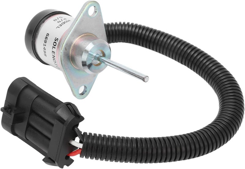 Engine Fuel Shut Off Solenoid Valve Flameout Tool - 12V DC - Replaces OEM 6691498 - Compatible with Kubota 1G925 60011 and 1503ES 12A5UC4S - Aluminum Alloy and ABS - Image 1