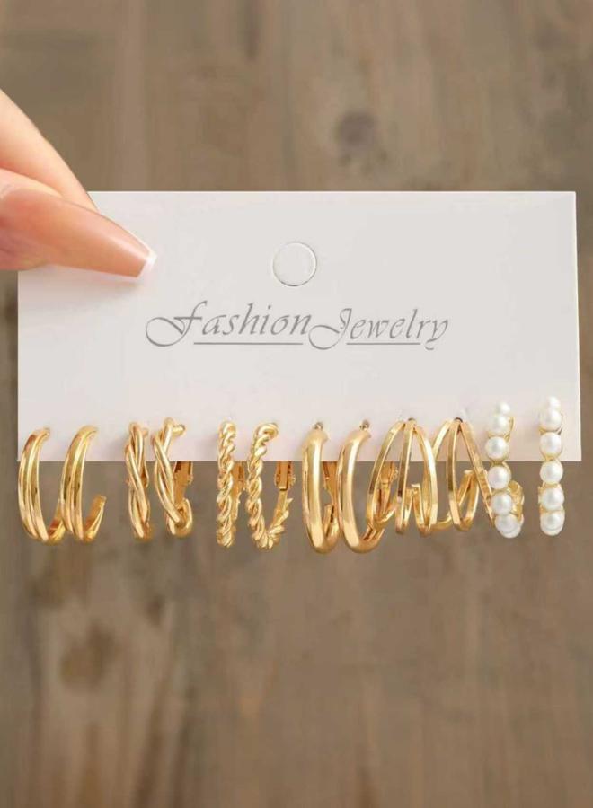 Take Two Set of 6 - Gold Hoop Earrings - Image 1