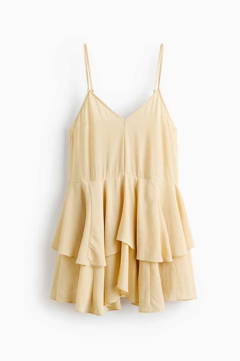 Tiered viscose-blend dress