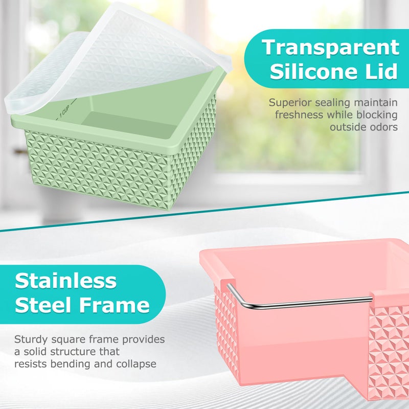 Doasuwish Silicone Freezer Molds for Soup Cube - 2-Cup Freezer Storage Container Tray with Lid,4 Pack Stackable Ice Cube Trays for Portion Control,Food Storage Meal Prep,Oven & Dishwasher Safe - Image 4