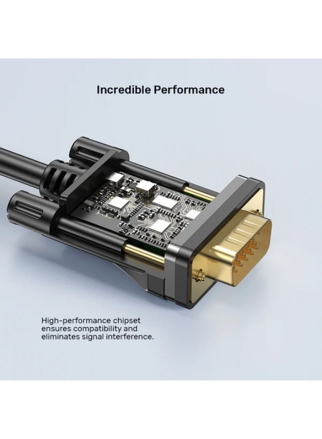 HDMI to VGA Adapter Cable, 2M, Works With Laptops, Roku Streaming Players, Desktop PC, Xbox, TO Porjectors, TV, Monitors