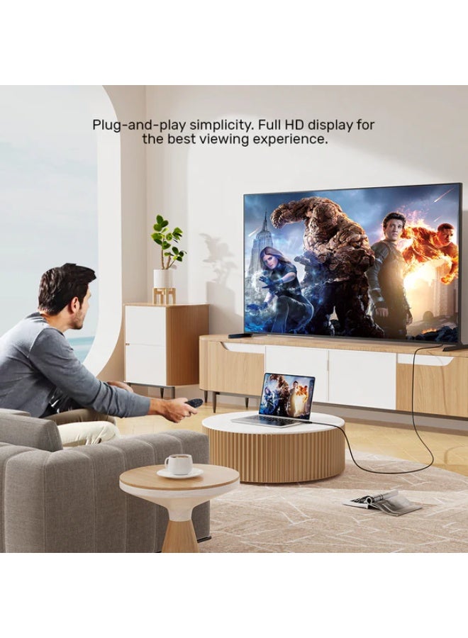 UNITEK كابل محول HDMI إلى VGA، 2م، يعمل مع أجهزة اللابتوب، أجهزة Roku للبث، أجهزة الكمبيوتر المكتبية، Xbox، إلى أجهزة العرض، التلفزيونات، والشاشات - Image 4