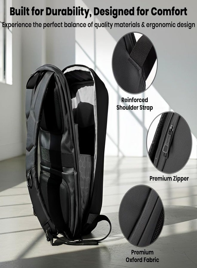TECPHILE COMPX Hardshell Laptop Backpack Bag for Man & Women 15L Fit for Upto 17” Laptop, Waterproof, Anti-Theft 3 Pin Lock, Padded Shoulder Straps, 180° Flat-open, Bagpack for Daily Travel, Commute & Office - Image 5