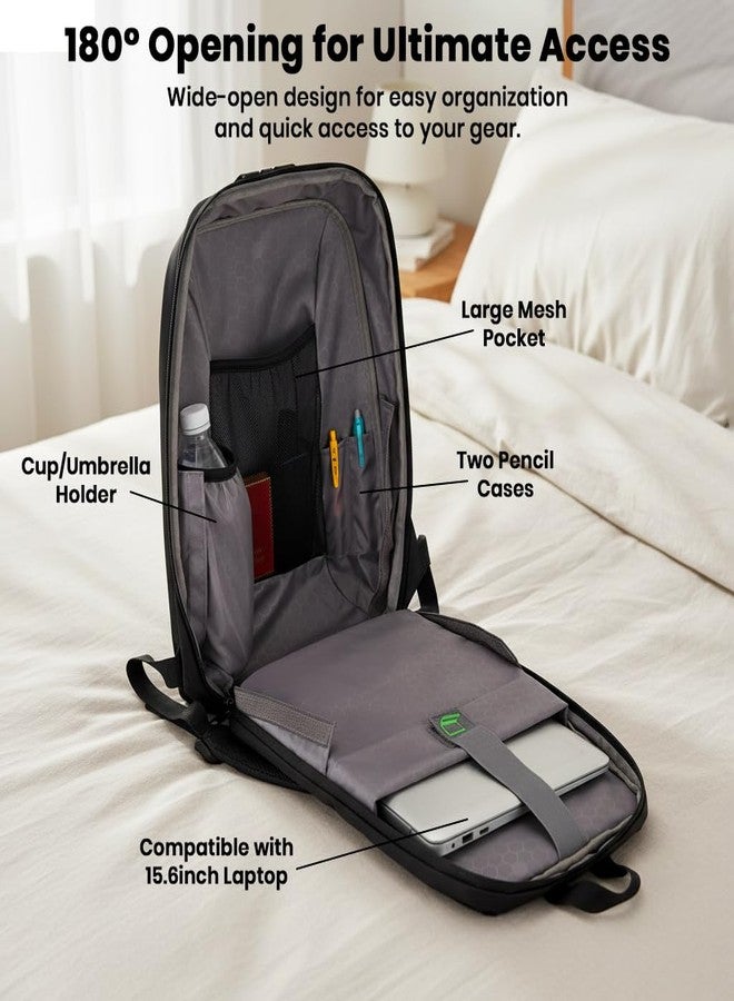 TECPHILE COMPX Hardshell Laptop Backpack Bag for Man & Women 15L Fit for Upto 17” Laptop, Waterproof, Anti-Theft 3 Pin Lock, Padded Shoulder Straps, 180° Flat-open, Bagpack for Daily Travel, Commute & Office - Image 4