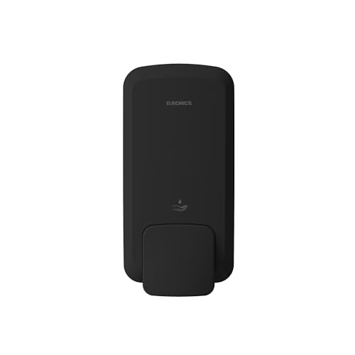 Euronics ES43 B 1000ml Manual Soap Dispenser | Wall Mounted Black ABS Plastic | Refillable for Soap | Ideal for Bathrooms & Commercial Washrooms - Image 1