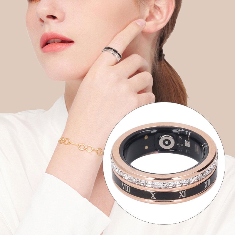 FOSA Health Rings for Women Men, Smart Fitness Tracker Roman Numerals Rotatable Wedding Band Gold Smart Ring Health Tracker (8) - Image 5