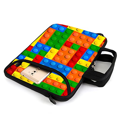 AMARY 13" 13.3" laptop sleeve chromebook case adjustable shoulder strap with handle accessory pocket (Puzzle) - Image 5