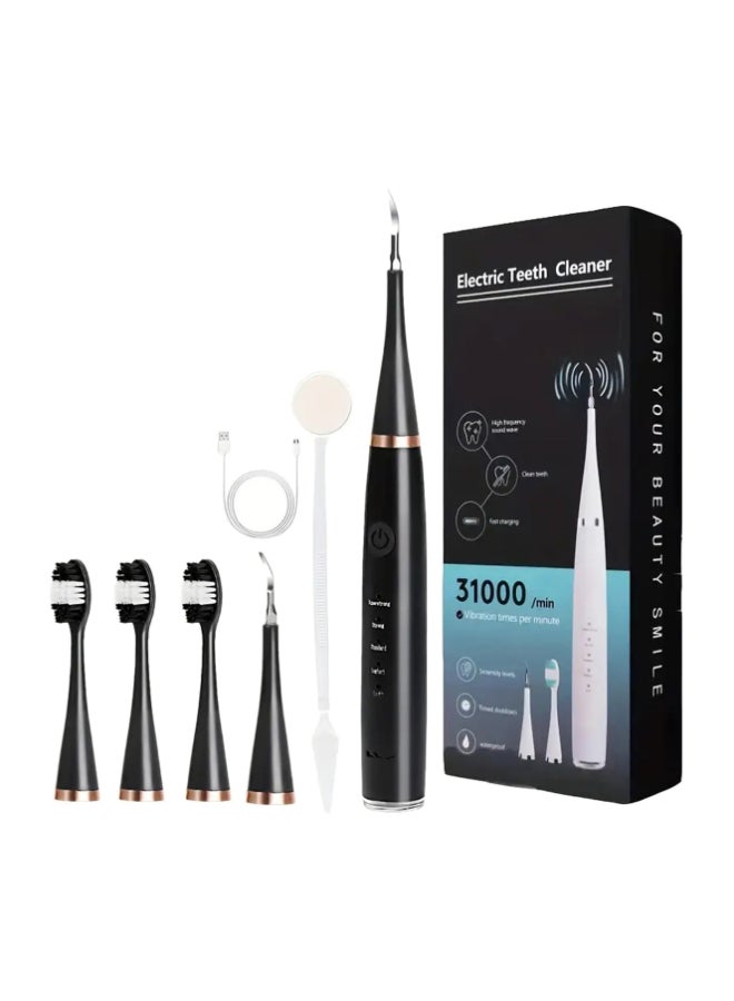 Hihonor Electric Toothbrush for Adults and Kids, Teeth Cleaner Kit With Electric Toothbrush, Home Oral Care, Multiple Cleaning Modes, USB Rechargeable With Tool Accessories(Black) - Image 1