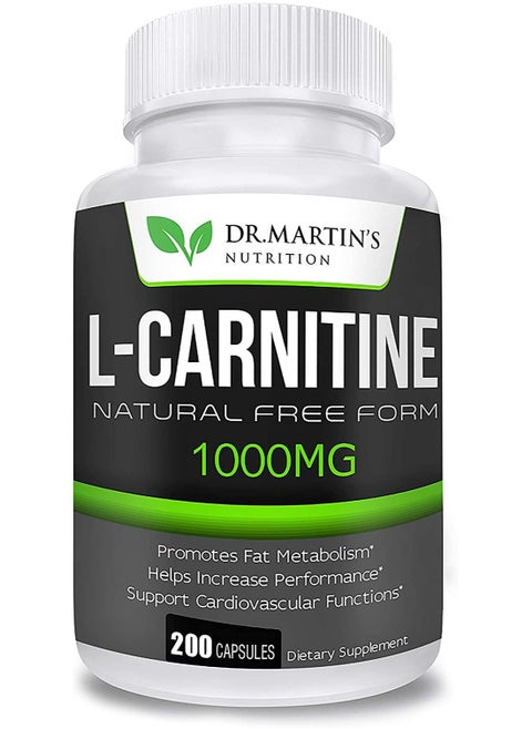 Extra Strength L Carnitine 200 Capsules 1000mg