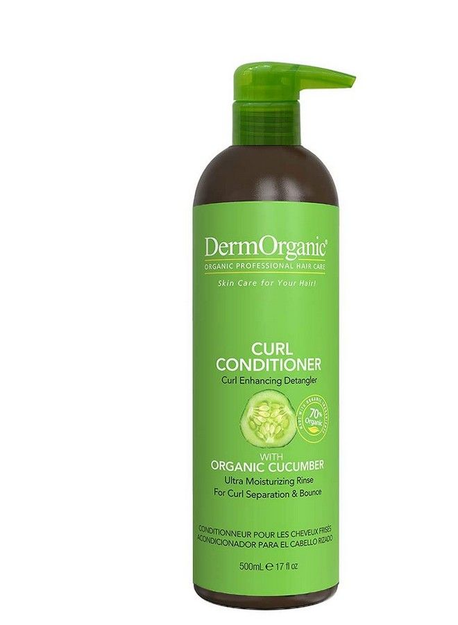 DermOrganic Curl Conditioner With Organic Cucumber Ultra Moisturizing For Curly Hair 17 Fl.Oz. (Packaging May Vary) - Image 2