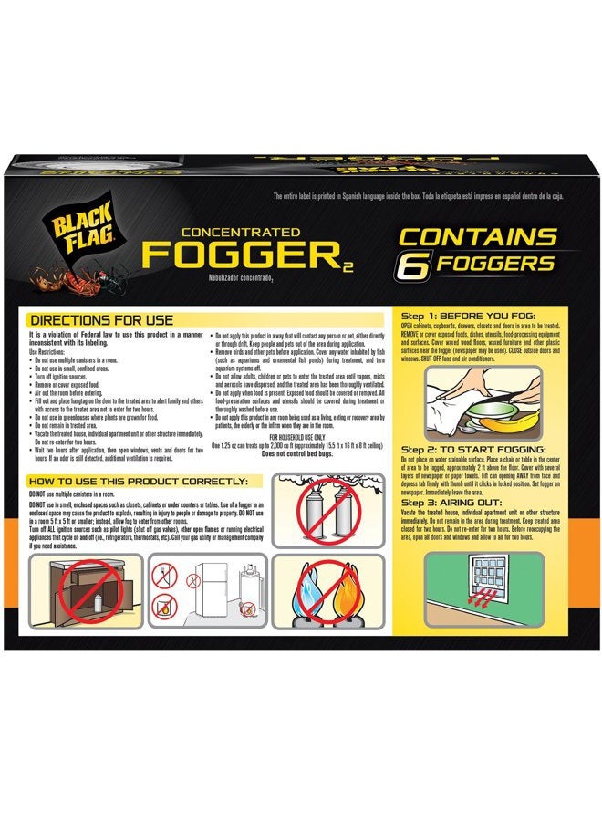 Black Flag Concentrated Fogger, 6 Count-1.25 Ounce Cans, Indoor Insecticide, 1 Pack - Image 2