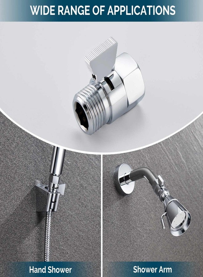 Angle Simple Shower Flow Water Valve, Brass Shut Off Valve for Hand Shower, RV Hose Flow Restrictor, Chrome - Image 2
