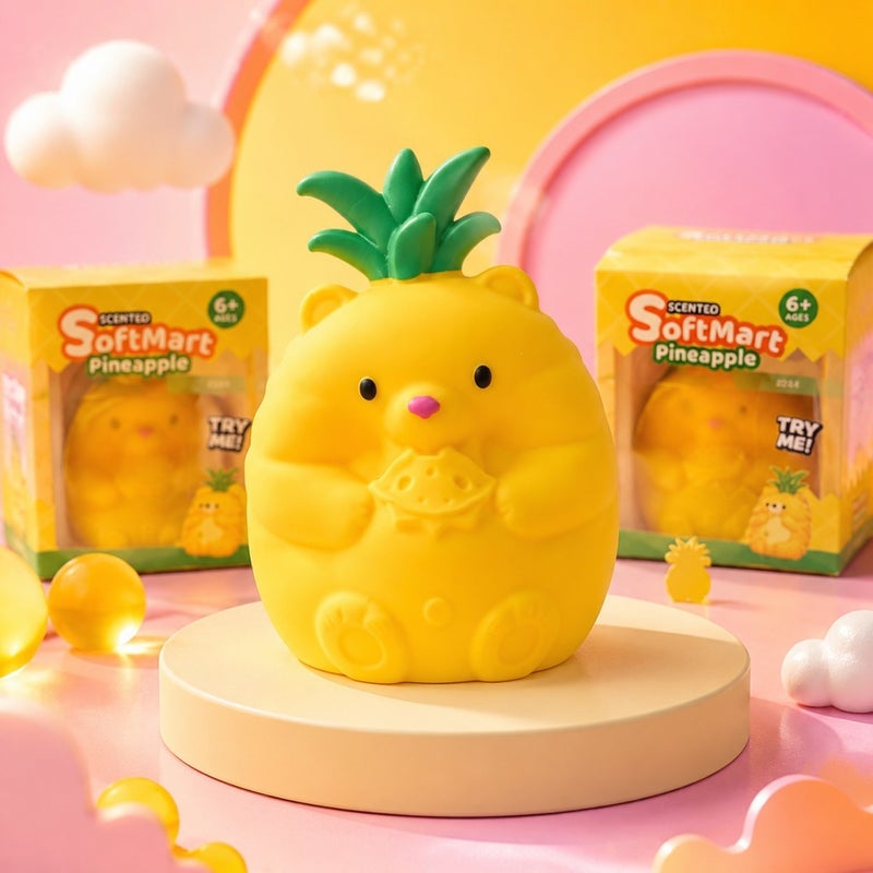 Pineapple Bear Squishy TPR Stress Relief Toy - Image 1