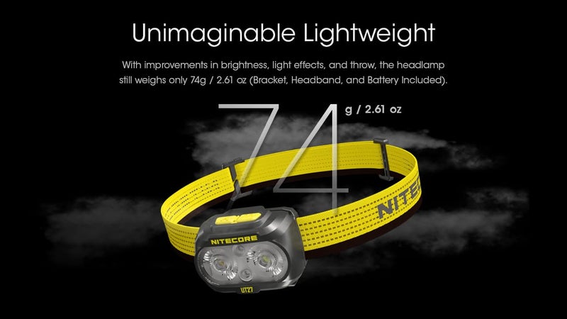 NITECORE Nitecore UT27 Pro 800 Lumen Running Headlamp, White, USB-C Rechargeable, Lightweight Perfect for Ultra-Trail, Hiking with White Light, Warm Light, and Red Light Sticker (White)  - Image 5