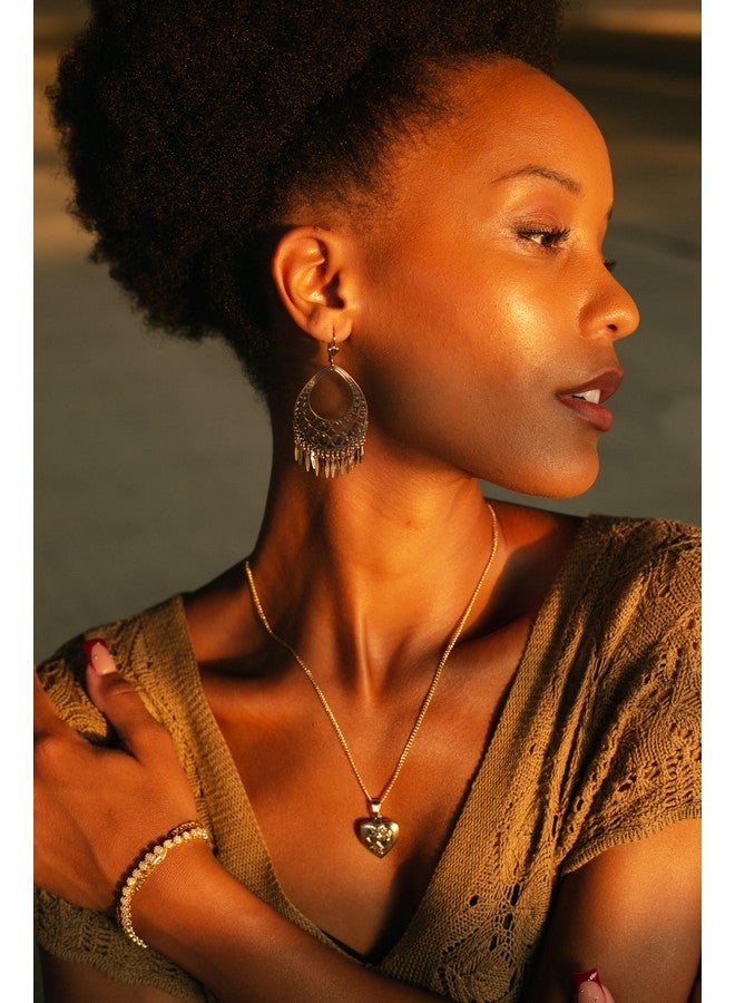 Barzel 18K Gold Plated Filigree Cut-out Dangling Chandelier Earrings - Made in Brazil - Image 5