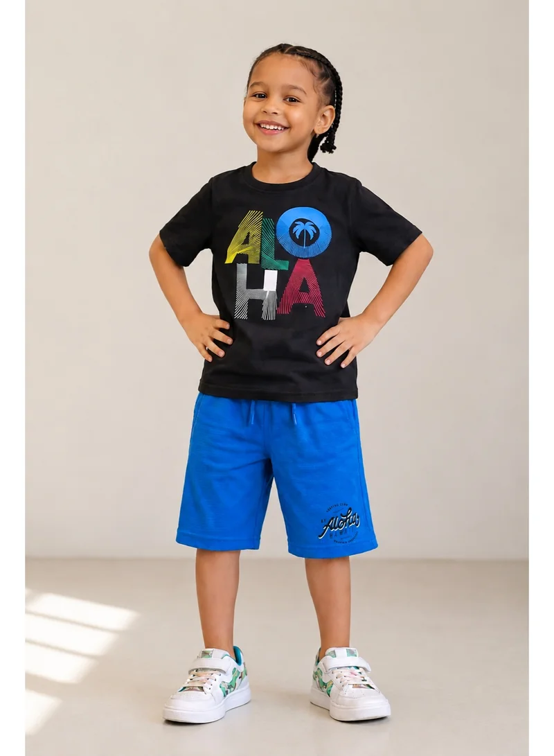 فكتور اند جين Boys’ 2-Piece Set – “Aloha” Graphic T-Shirt & Shorts