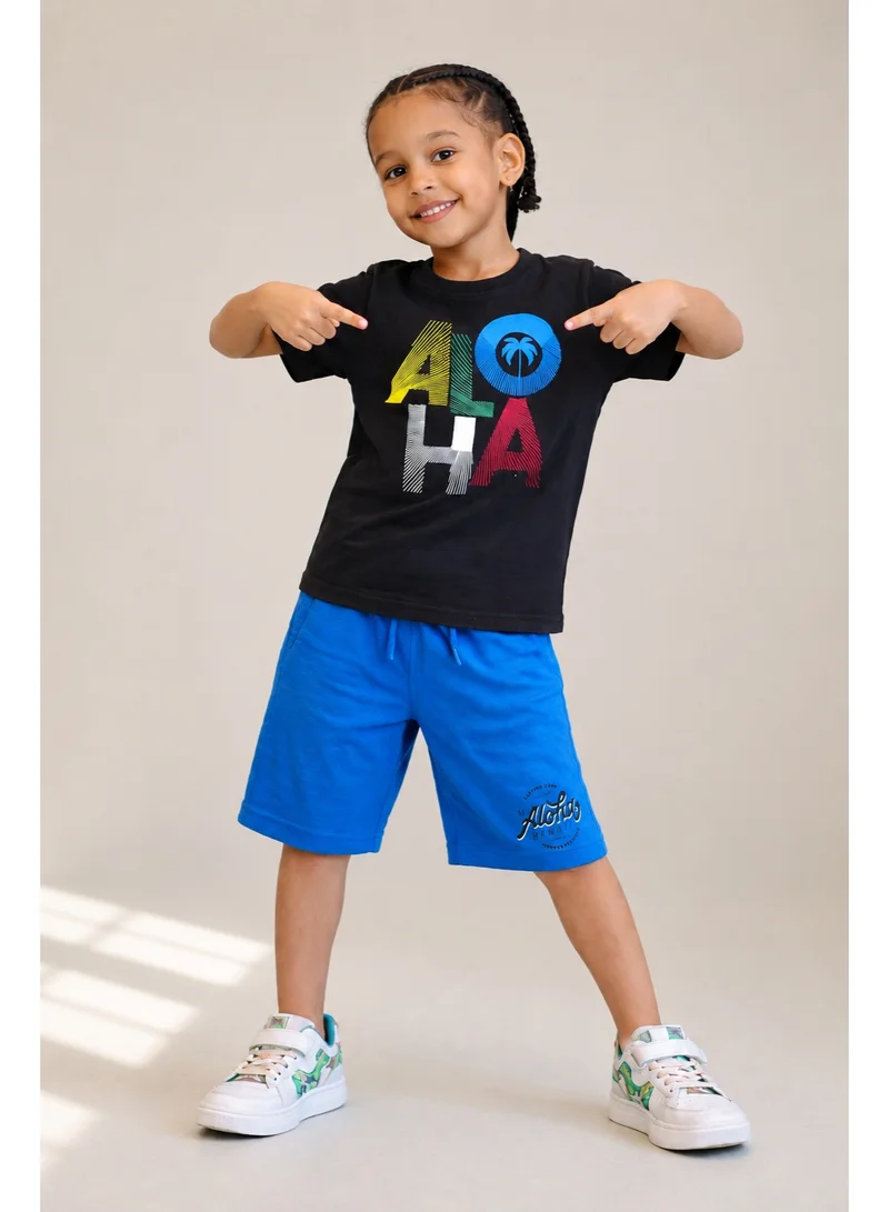 فكتور اند جين Boys’ 2-Piece Set – “Aloha” Graphic T-Shirt & Shorts