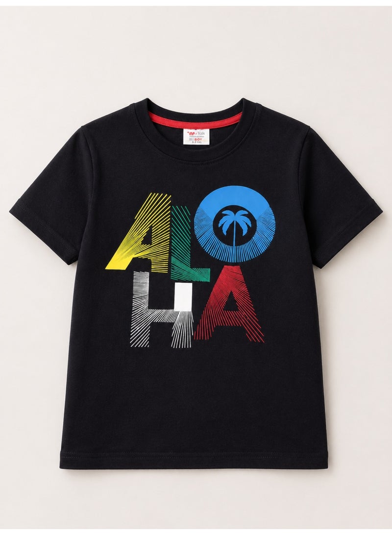 victor and jane Boys’ 2-Piece Set – “Aloha” Graphic T-Shirt & Shorts - Image 4