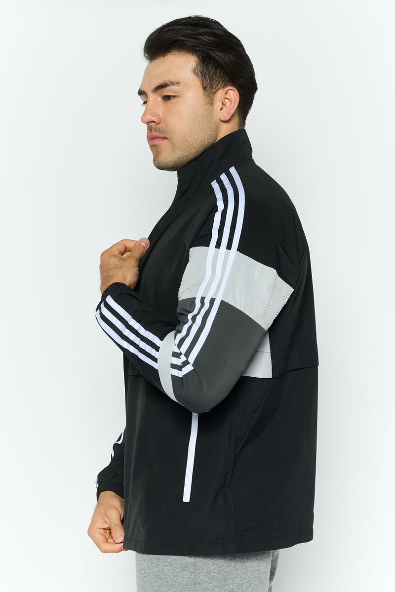 Adidas Men Sportswear Fit Long Sleeve Training Jacket, Black Combo - Image 3