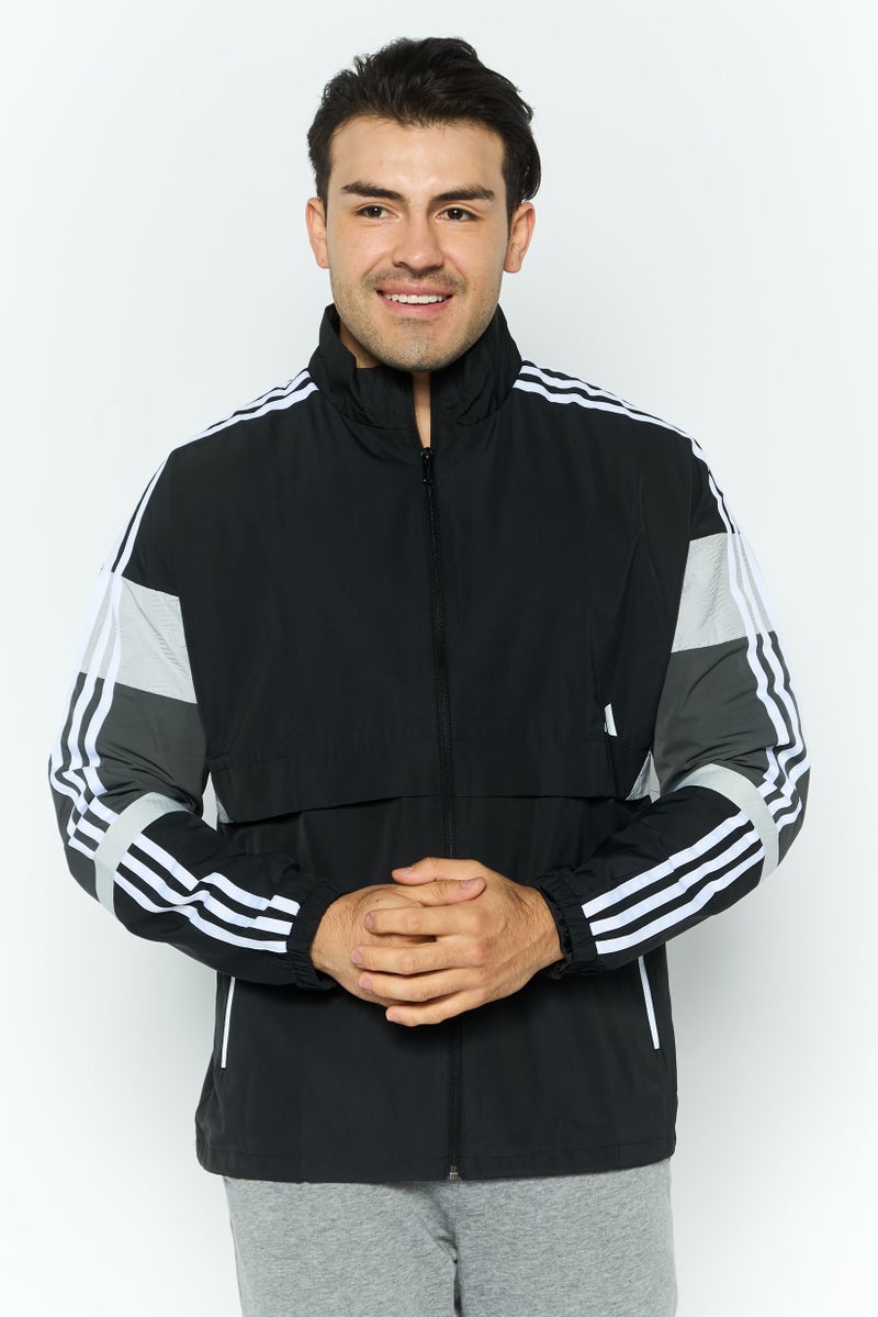 Adidas Men Sportswear Fit Long Sleeve Training Jacket, Black Combo - Image 1