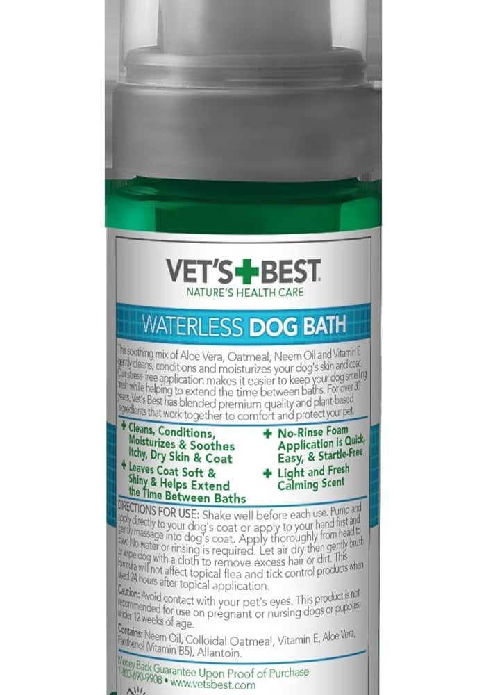 Vet's Best Waterless Dog Bath - No-Rinse Foam Shampoo with Aloe Vera, 150ml - Image 3