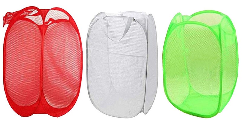 Kuber Industries Pack of 3 Nylon Mesh Laundry Basket, 30 LTR,CTKNEW207 - Image 1