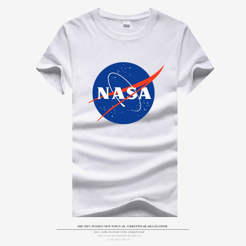 American Astronaut Nasa Galaxy Earth Print T-Shirt Cotton Crewneck Half Sleeve Shirt Couple Sports Top - Image 4