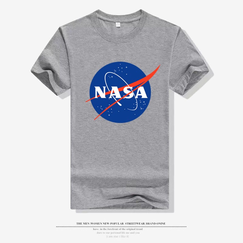 American Astronaut Nasa Galaxy Earth Print T-Shirt Cotton Crewneck Half Sleeve Shirt Couple Sports Top - Image 5