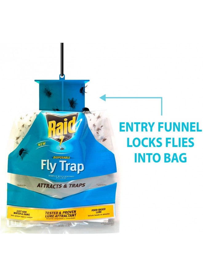 RAID Raid Fly Trap (6-Pack), Outdoor Fly Trap, Disposable Fly Trap Bag, House Fly Trap with Food-Based Attractant - Image 4