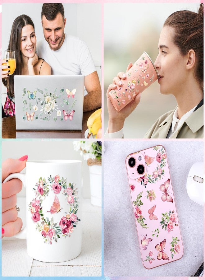 ملصقات أكواب Rngmsi UV DTF - 10 أوراق من ملصقات أكواب زهور الربيع UV DTF لأكواب سعة 16 أونصة، ملصقات زهور برية وفراشات UVDTF لزجاجات المياه، ملصقات زهور مقاومة للماء قابلة للفرك والنقل، أعمال يدوية يدوية - Image 5
