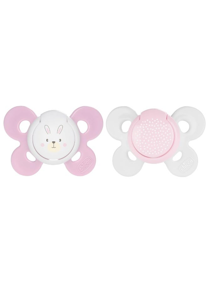 Chicco Physio Comfort Baby Soother with Unique Shape to Support Psychological Breathing, Teether & Pacifier for Newborns, BPA Free, 0-6m (Pink) - Image 1