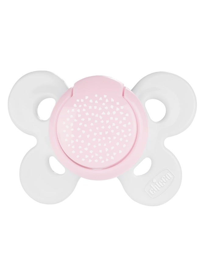 Chicco Physio Comfort Baby Soother with Unique Shape to Support Psychological Breathing, Teether & Pacifier for Newborns, BPA Free, 0-6m (Pink) - Image 2