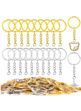100 PCS Keyring Rings Split Key Ring with Chain and Jump Metal Open Round Kit for Keychain Art Crafts Golden and Silver - pzsku/Z8EA6FDFBCFF7B32456FDZ/45/_/1683524191/9878d627-035a-468f-8e88-3148b3b0dcc8