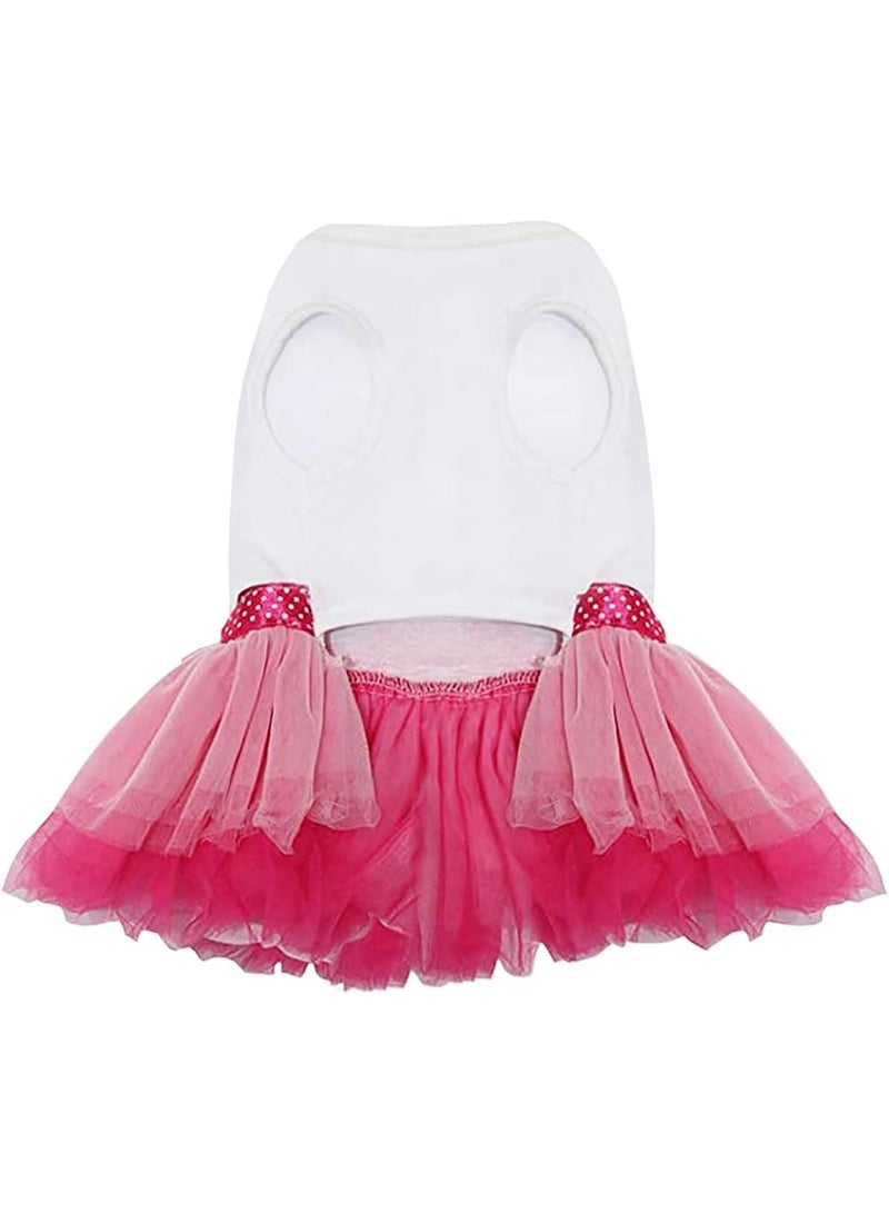 Dog Dress Luxury Puppy Skirt Clothes Princess Dresses Wedding Evening Tutu Skirt Red Lips Bowknot Dress for Small Dog Girl L Red - Image 2
