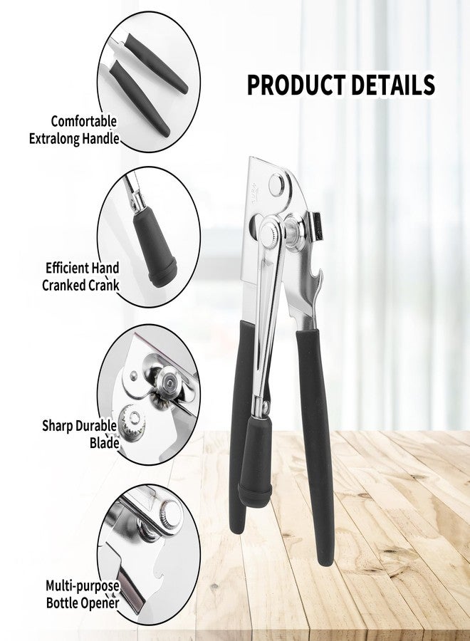KEJJNYER مجموعة فتاحات علب تجارية يدوية شديدة التحمل من KEJJNYER (عبوتان)، مصنوعة من الفولاذ المقاوم للصدأ، مناسبة للعلب الكبيرة، ذات حافة ناعمة تعمل بالكرنك، مثالية للمطبخ. - Image 3