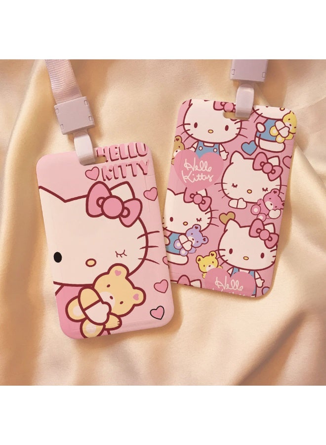 NIBEMINENT 1 - Piece Katie Cat Kpop Photo Card Holder Pendant Key Chain ID Badge Holder ID Card Holder Photo Card Protector for School ID Office ID Access Card for Women Girls - Image 3