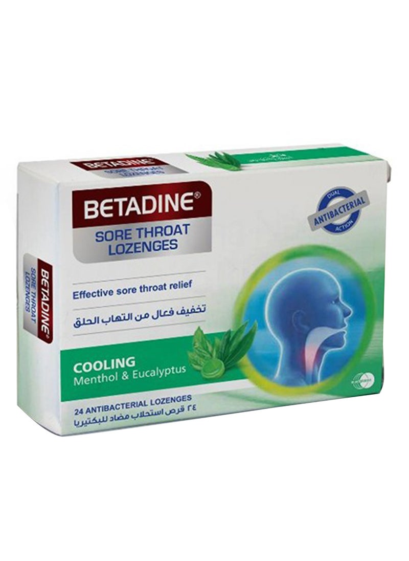 BETADINE Sore Throat Lozenges Menthol & Euclyptus 24S 