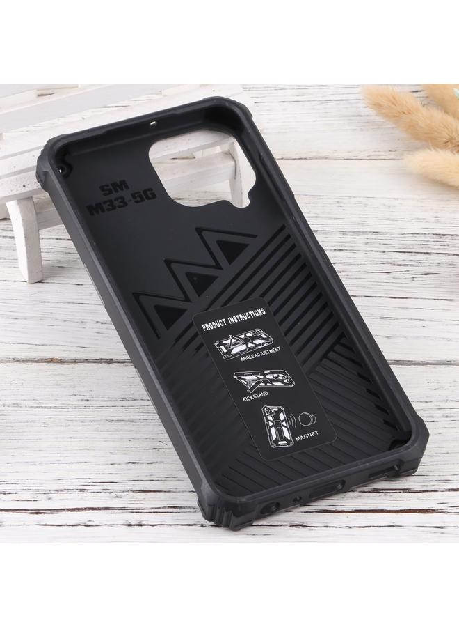 erorex Case For Samsung Galaxy M33 5G Camouflage Armor Kickstand TPU + PC Magnetic Phone Case - Image 3