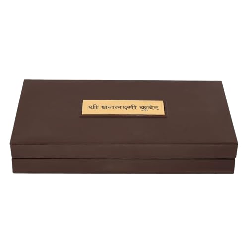 JAIPUR ACE Gold Plated Shree Dhan Laxmi Kuber Charan Paduka Yantra | Devotional Prayer Box | Wooden Momento Decorative Showpiece Box Packing| Diwali Gifting Charan Paduka - Image 4