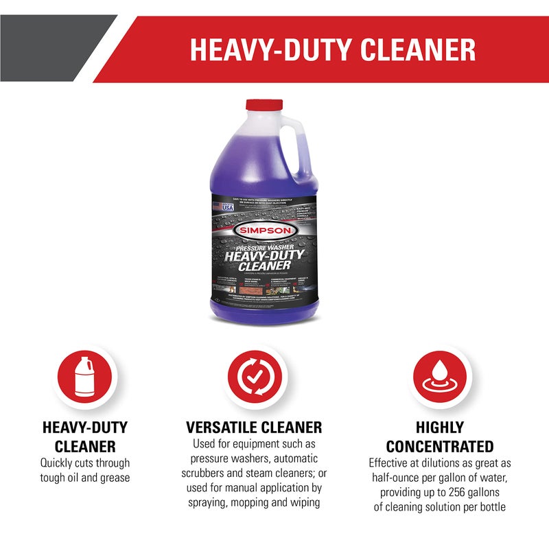 Simpson Cleaning 88282 Cleaner, Concentrated Soap Solution for Pressure Washers and Spray Bottles, Use on Concrete, Vinyl Siding, Appliances, Windows, Cars, Fences, Decks, Purple, 1 Gallon - Image 2