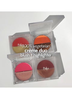 Ruby's Organics أحمر الخدود الكريمي الطبيعي، مجموعة ثنائية من مستحضرات التجميل، وردي غامق مع إضاءة، 9 جرام  - Image 5