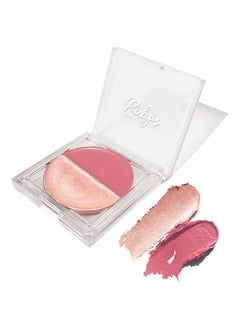 Ruby's Organics أحمر الخدود الكريمي الطبيعي، مجموعة ثنائية من مستحضرات التجميل، وردي غامق مع إضاءة، 9 جرام  - Image 2